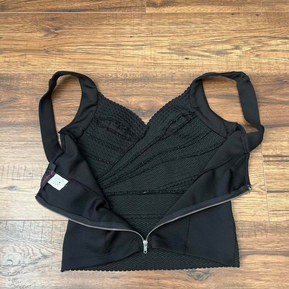 Y2K Seduction Black Textured Crop Top Stretch Women S Going Out Party 2000s - Picture 6 of 6